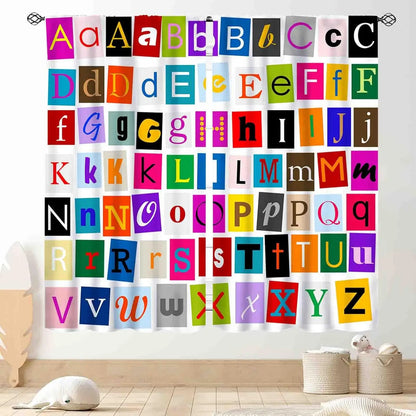 ABC Alphabet Classroom Curtains,Kids Cartoon Animal Educational Learning Cute Colorful Back to School Decorations Window Drapery