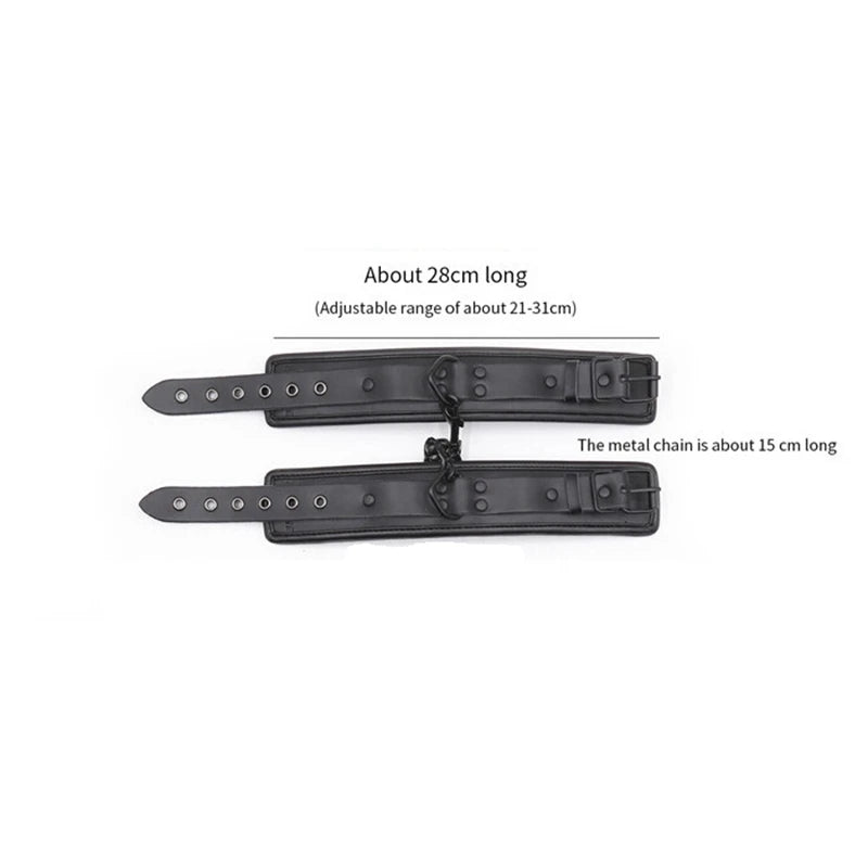 Top quality bdsm bondage set handcuffs and ankle collar fetish slave sex toys bondage man woman sex games for couples.