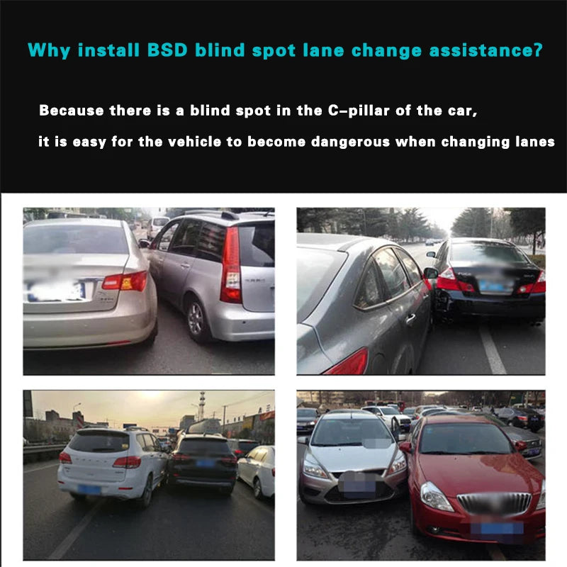 77Ghz Millimeter Wave Radar dead zone  Change Lane Safer Monitoring Assistant BSD BSM BSA Blind Spot Detection System Universal