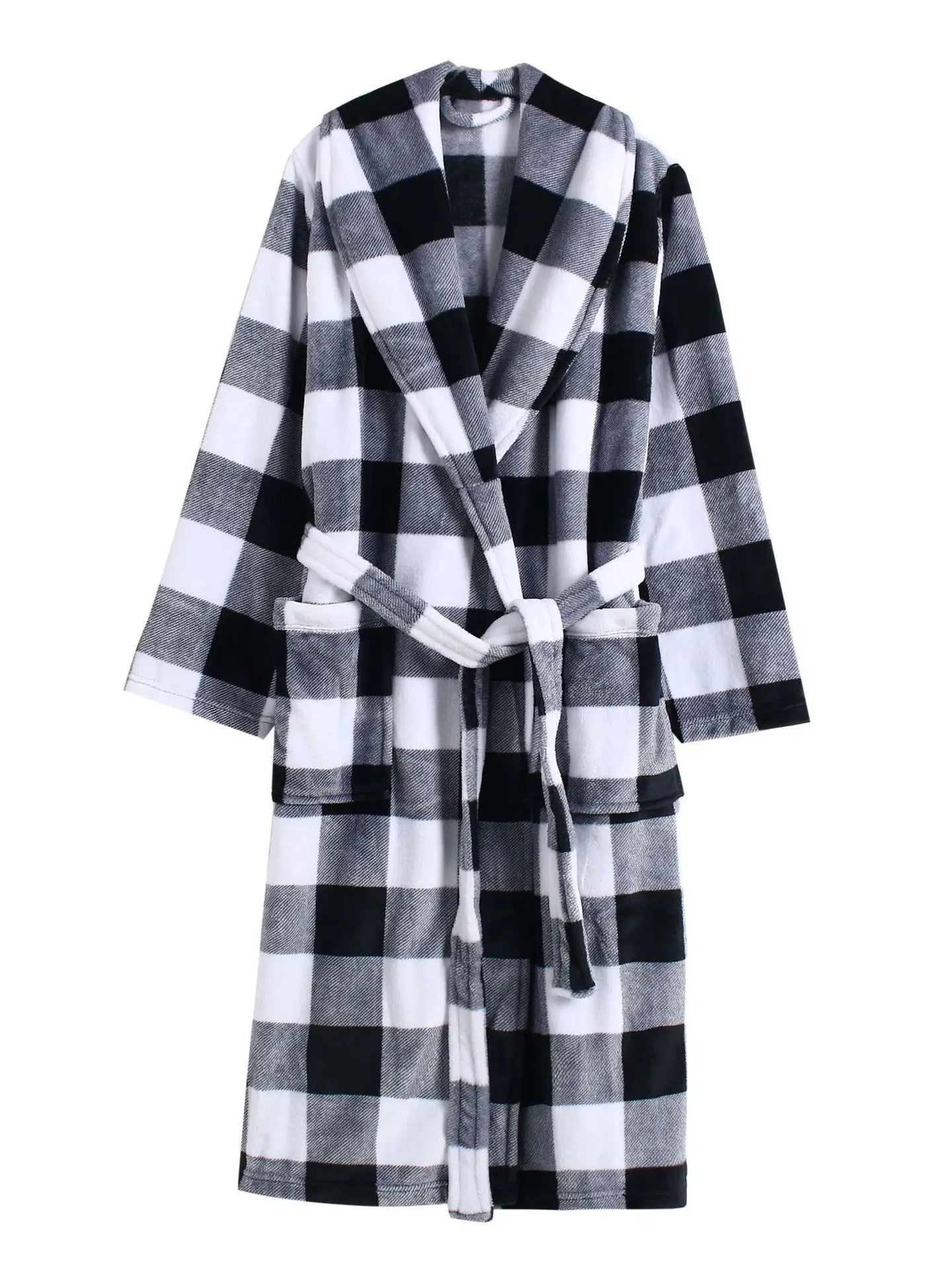 ex Thi Coral Fce Robe Long Flannel Pajamas Autumn Winter Home Clothes Air Conditioning Morning Gown Couple Pyjamas