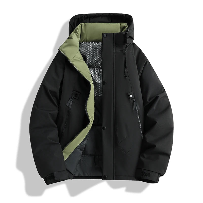 Winter Windproof Warm Puffer Jacket Men's Waterproof Outdoor Couple Thick Coat Casual Graphene Hooded Multi-Pocket Parkas