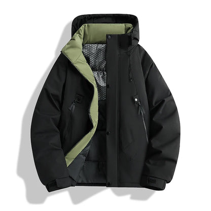 Winter Windproof Warm Puffer Jacket Men's Waterproof Outdoor Couple Thick Coat Casual Graphene Hooded Multi-Pocket Parkas