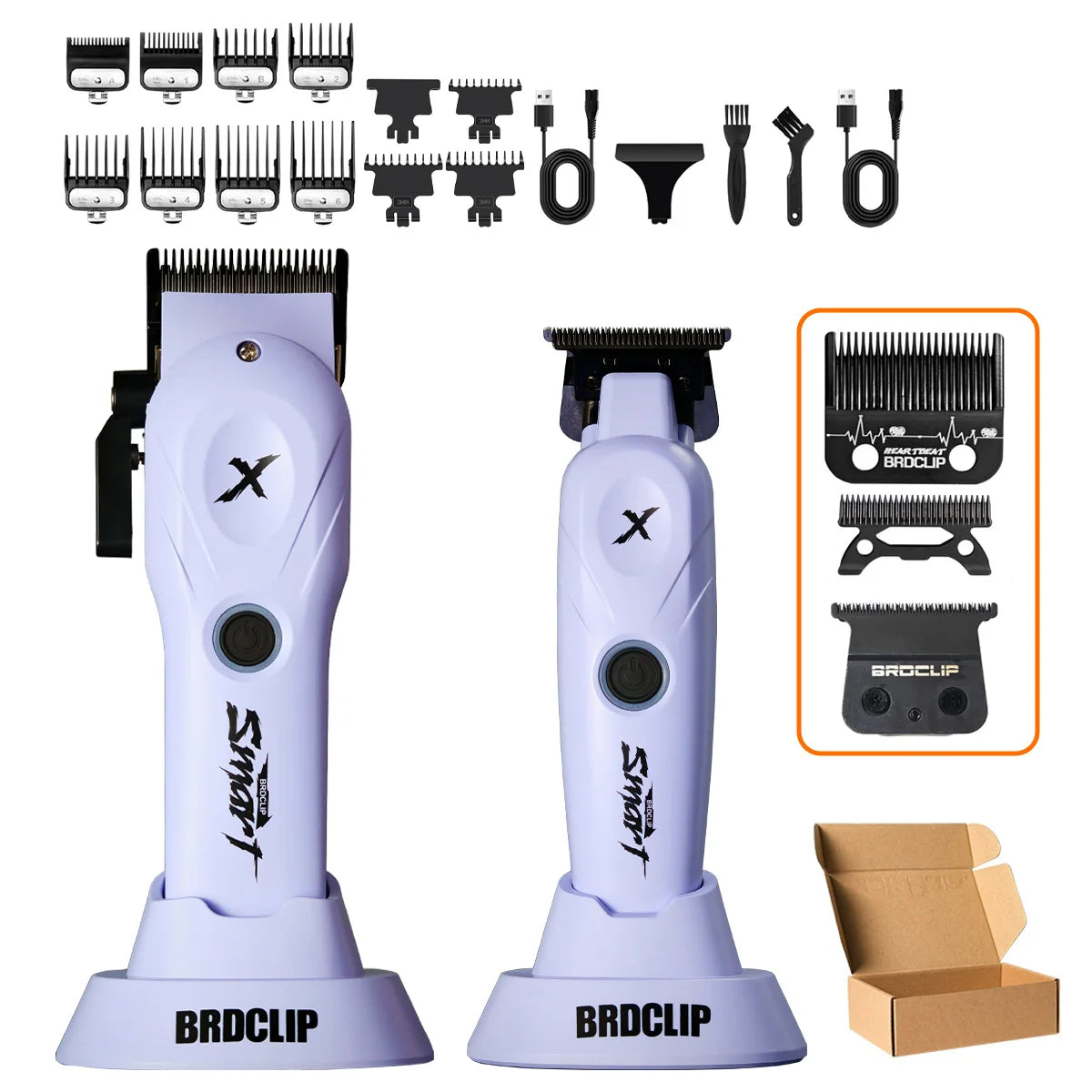 BRDCLIP 108 109 609 Purple Barber Professional 8800RPM 4500mAh Hair Clipper 10000RPM Salon Electric Shaver 7700RPM Hair Trimmer
