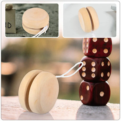 12Pcs Hand Paintable Wooden Yo-Yo Balls Childrens Craft Activity Set for Drawing Fun Develops Wrist Strength Cognitive Skills