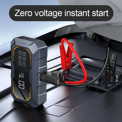 Portable Digital Car Jump Starter Air Compressor 10000 mAh Power Supply with Light Emitting Diode Light 150 psi Tire Inflator