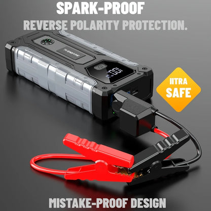 10000A Jump Starter Power Supply Emergency Battery Pack For Petrol Diesel Engines 12V Emergency Power Box With LED Lighting
