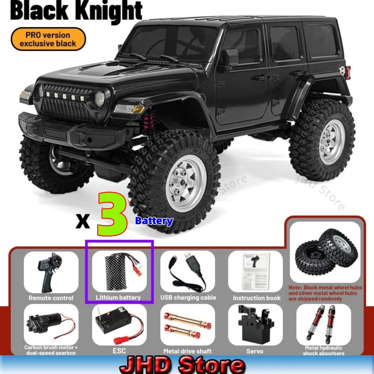 JHD For JJRC C8801 PRO 1:18  Rc Three Level Adjustment Dual Speed Gearbox 4WD C8801 Suspension Off-Road Car With More Battery