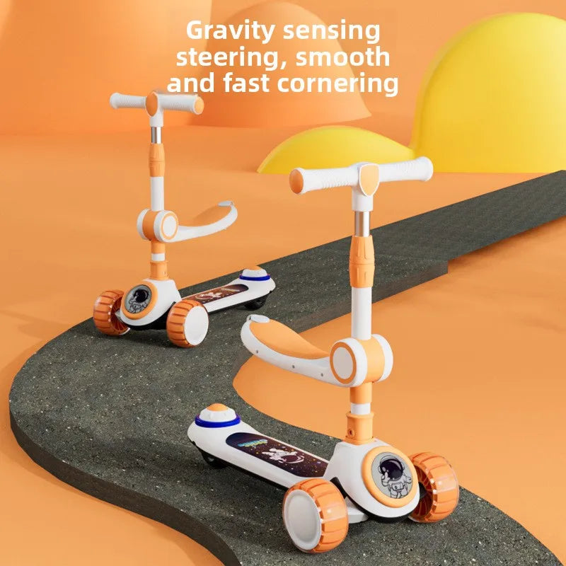 Children's scooter foldable scooter for boys and girls ride-on scooter three-in-one scooter children's ride-on toy
