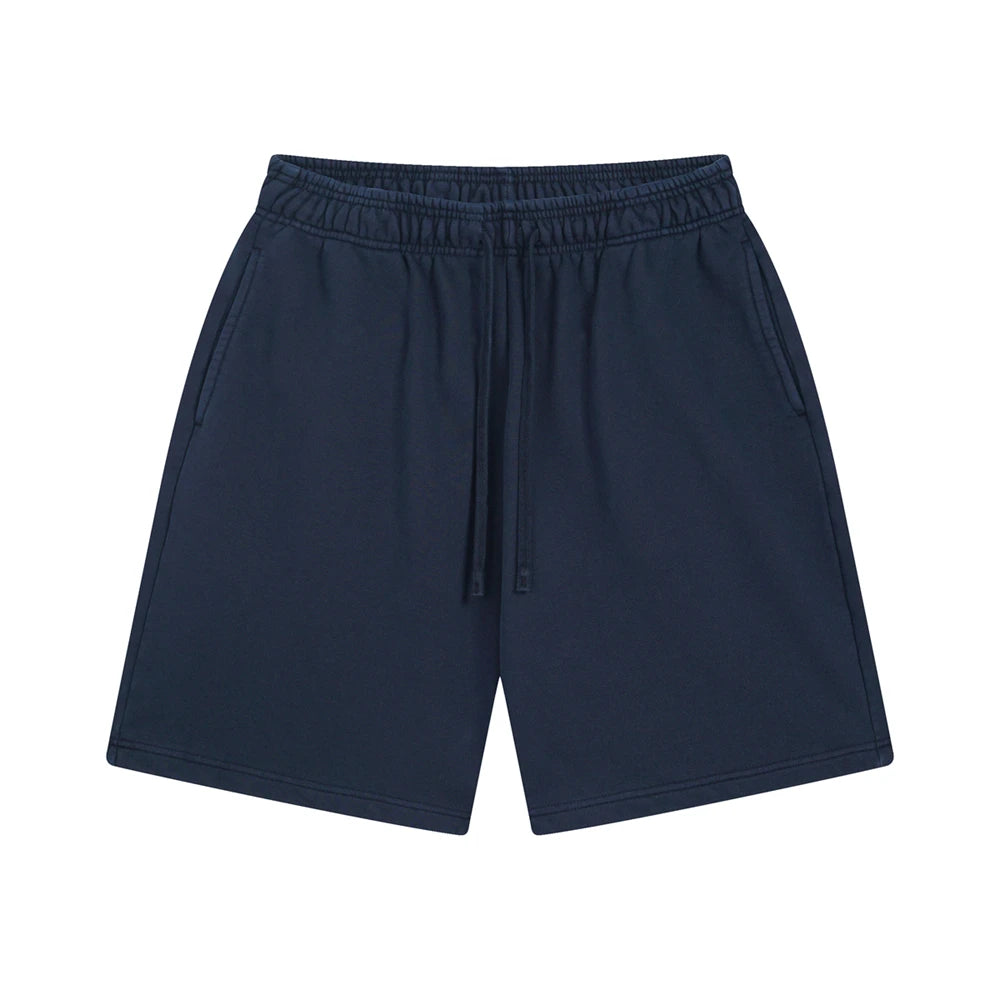 ZODF Fashion Summer Men 420gsm Washed Cotton Shorts Retro Unisex High Street Terry Knee Length Short Pants Streetwears HY0845