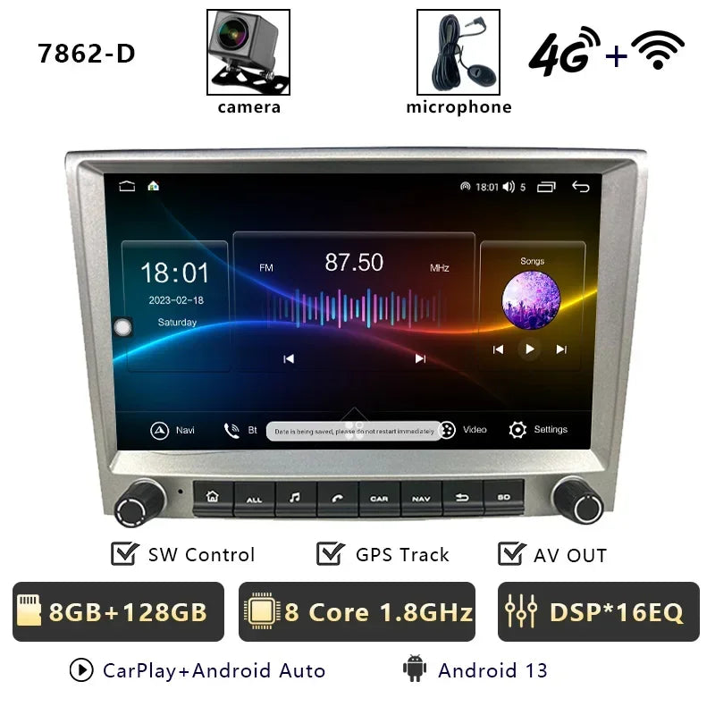 CHSTEK Car Radio Wireless Carplay Qualcomm for Porsche 911 997 Boxster Cayman 987 Auto Android 13 Multimedia Player Navigation