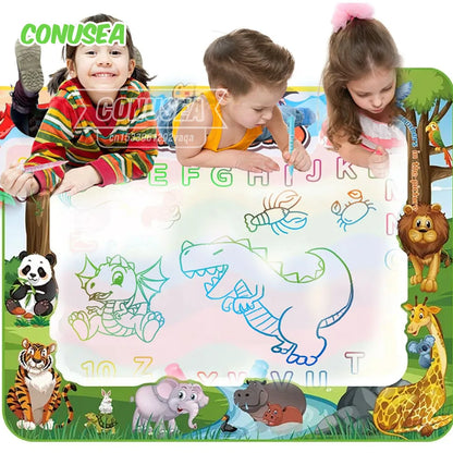 Large Water Doodle Mat for Toddlers Drawing Toy Tablets Painting Set with Colorful Graffiti Blanket Educational Games Children