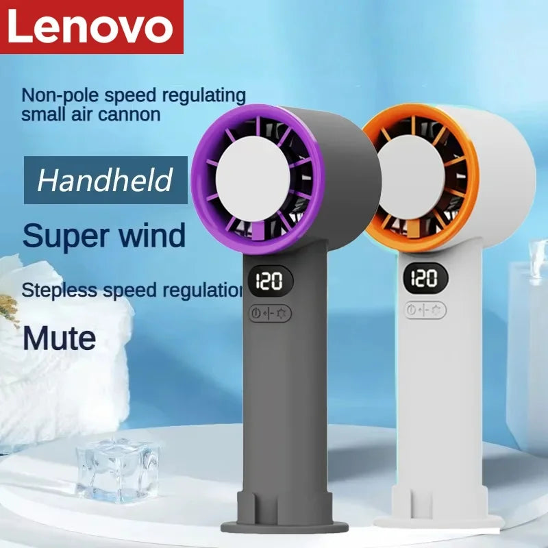 Lenovo 120 Speeds High Speed Handheld Fan 10000+ RPM Turbo Fan Portable USB Rechargeable Desktop Fan for Home Office Camping