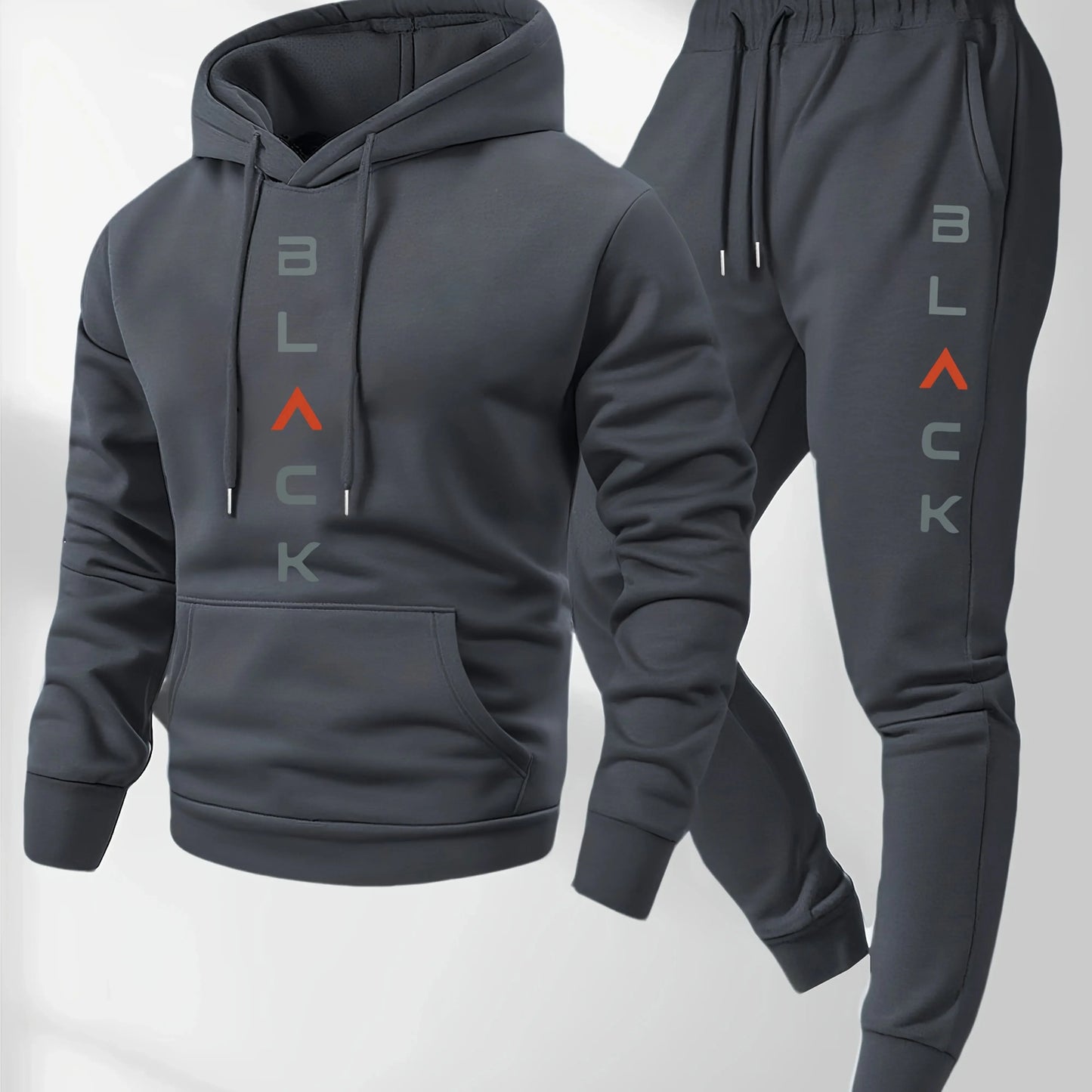 Men's fashionable printed hooded sweatshirt and sweatpants soft and comfortable autumn and winter hot item warm hooded set