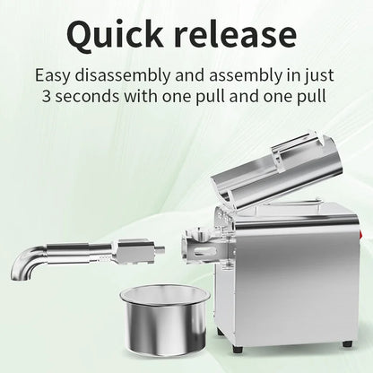 Electric Oil Press Machine,Cold/Hot Press for Home Use Automatic Oil Extractor for Peanut/Sesame/Sunflower Seeds,Stainless