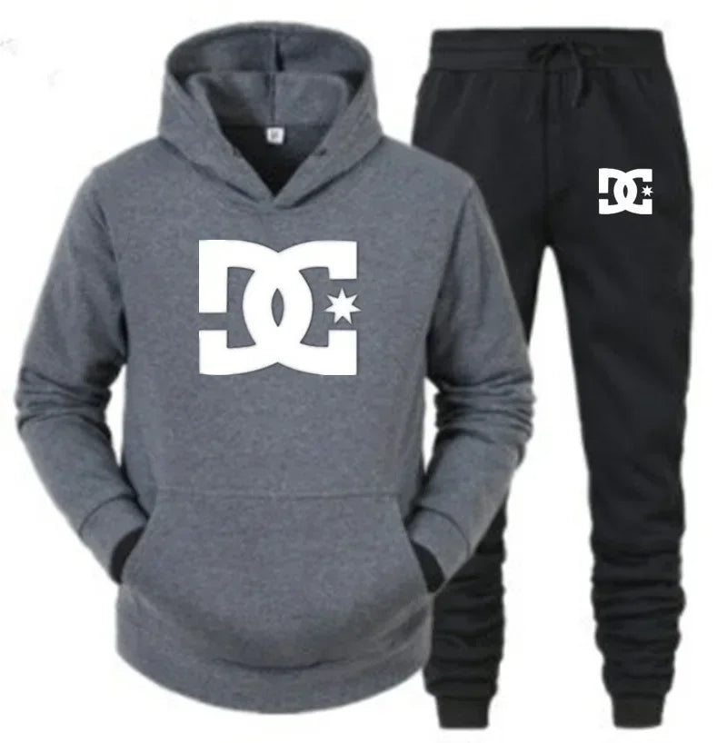 Men's autumn and winter new zipper sweatshirt and casual pants two-piece set, fashionable fitness and sports running suit