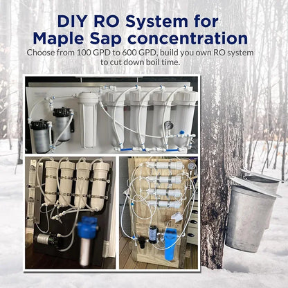 100 GPD RO Membrane, with Housing, Replacement for Drinking RO Water Filter, Wrench,1/4" Quick-Connect Fittings,Check Valve