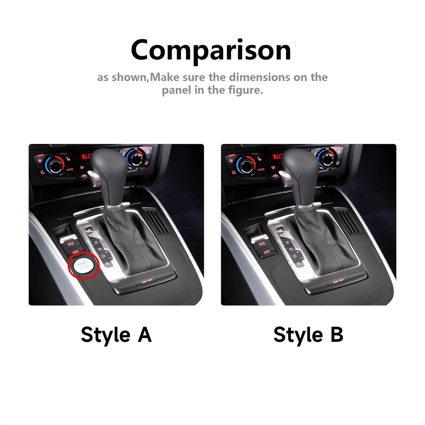 Car Center Console Gear Shift Panel Set, For Audi A4 S4 RS4 A5 S5 RS5 (2007-2016) Carbon Fiber Interior Sticker Trim Accessories