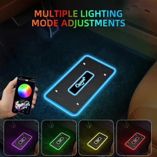 2/4 in 1 Car Floor Mat Ambient Light RGB LED Light App Control Customizable Interior Decorative Atmosphere Lamp Auto Accessories