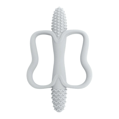 One-piece silicone teething stick with handle, baby toy teether, 6 colors, easy to grip, corn-shaped teether, BPA-free.
