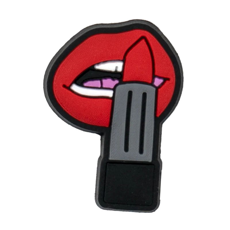 1/25PCS Red Romance & Glam Theme Shoe Charms Set DIY Decorative Pins Lips Heart Lipstick Clogs Accessories for Women Men Gifts