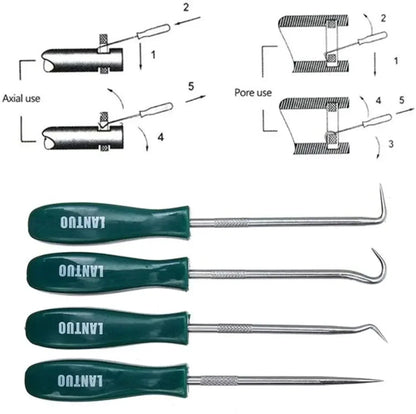 Hot Sale 4Pcs 135mm Car Auto Vehicle Oil Seal Screwdrivers Set O-Ring Seal Gasket Puller Remover Pick Hooks Repair Tools For Car