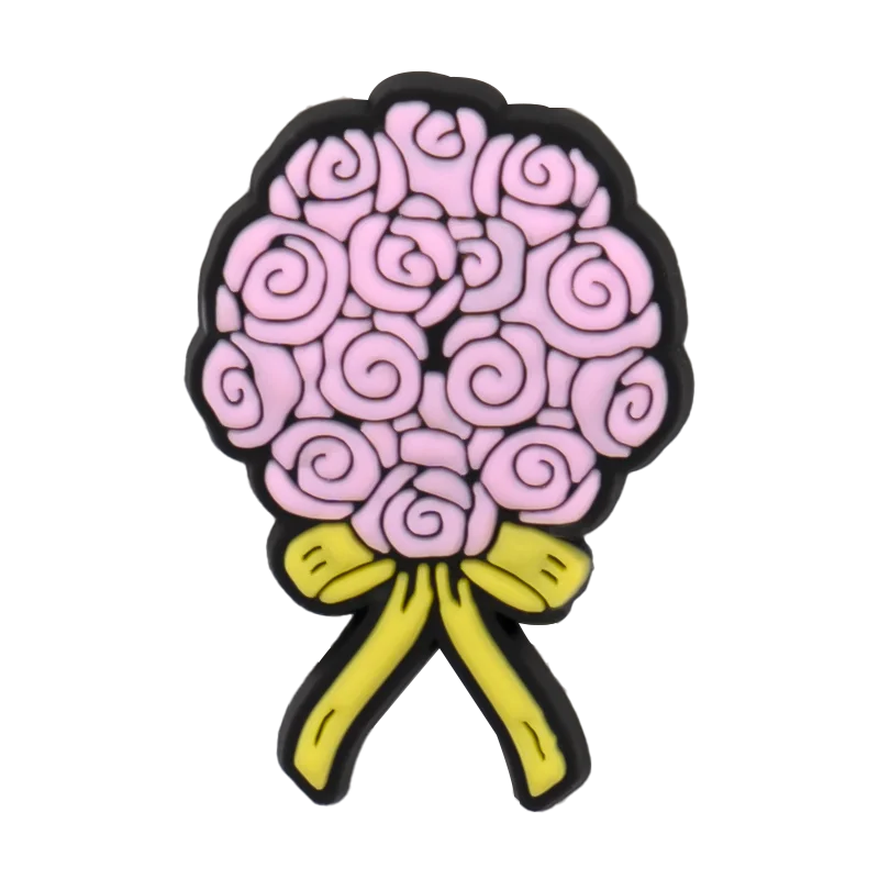 1/50PCS Pink Style Alphabet Women Shoe Charms Accessories Pins for Clog Fashion Women Shoe Buckle Decorations Tote Bag Pendant