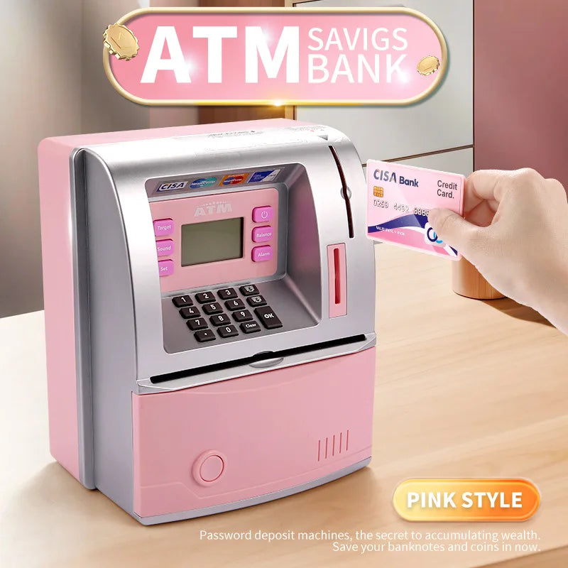 Children Piggy Bank Simulation ATM Coin Storage Box Boys Girls Kid Creative Voice Password Lock Counting Password Box Toys Gifts