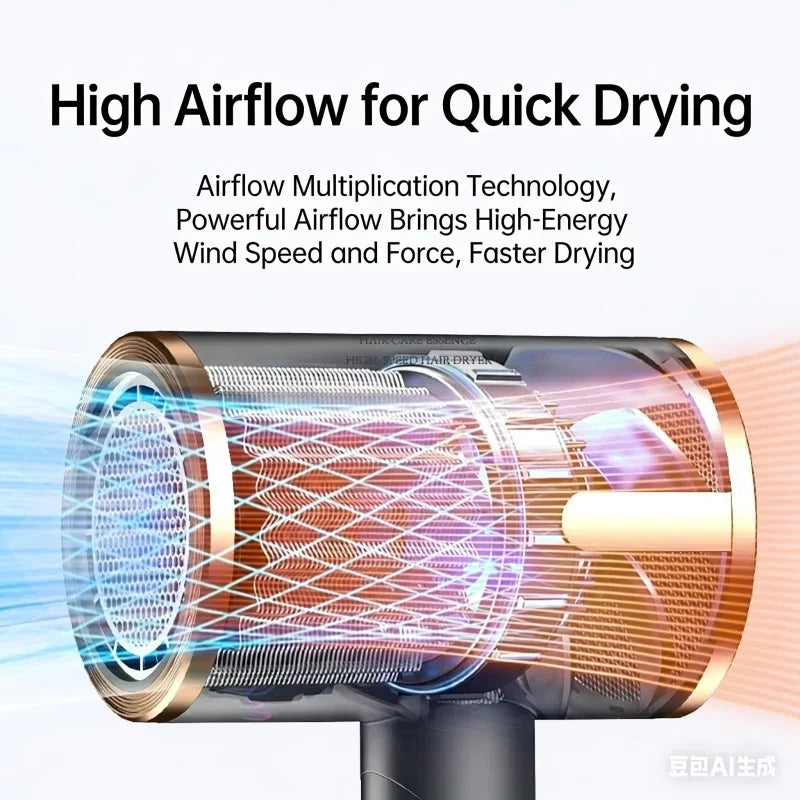 New Foldable Hair Dryer 2400W High Power 15 Second Quick Drying Hair Salon Home Cold and Hot Air Silent Hairdryer