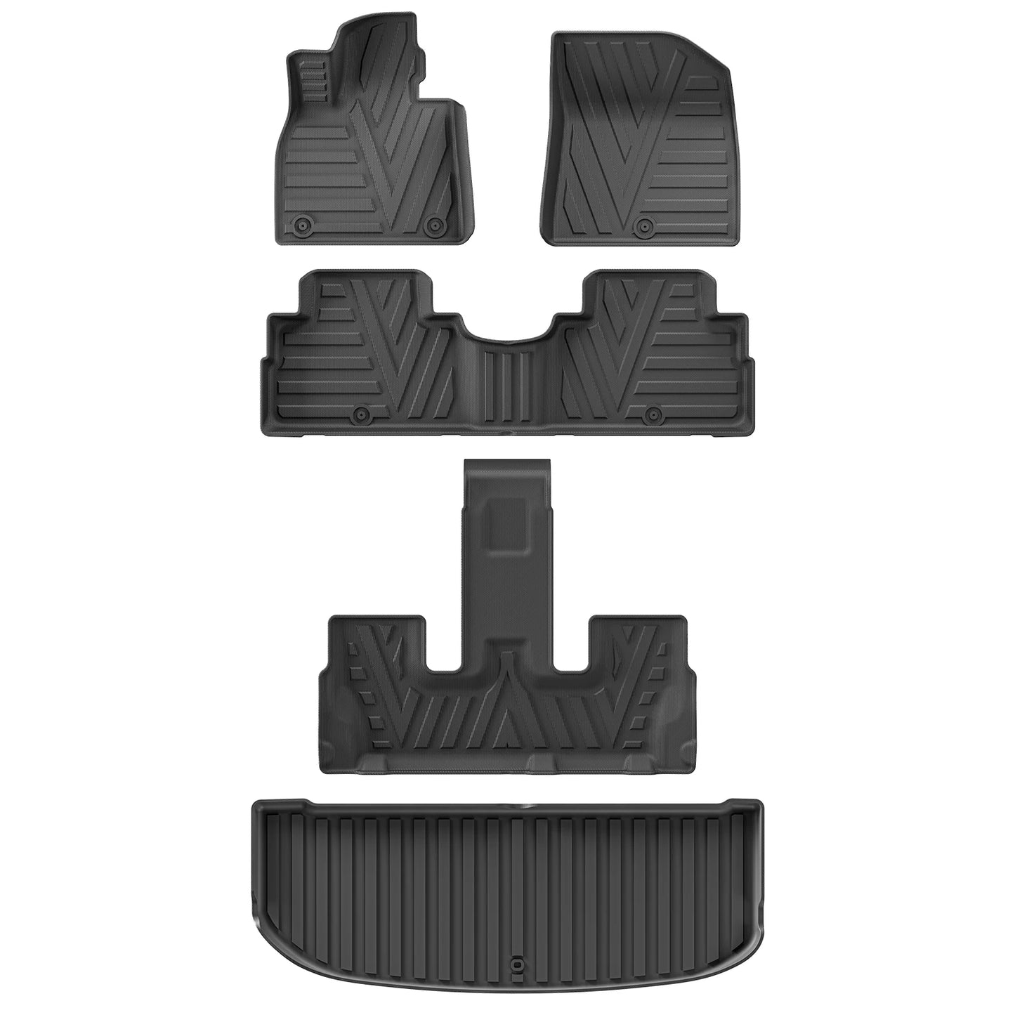 for Hyundai Palisade Fuel Version 2020-2024 TPE 3D Car Floor Mats Cargo Liner Trunk Pad All Weather Waterproof Black