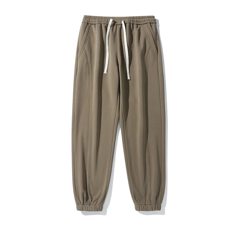 DUKEEN 500G Heavyweight Fleece Men's Sweatpants Winter New Thick Warm Sports Casual Knit Joggers Men's Clothing