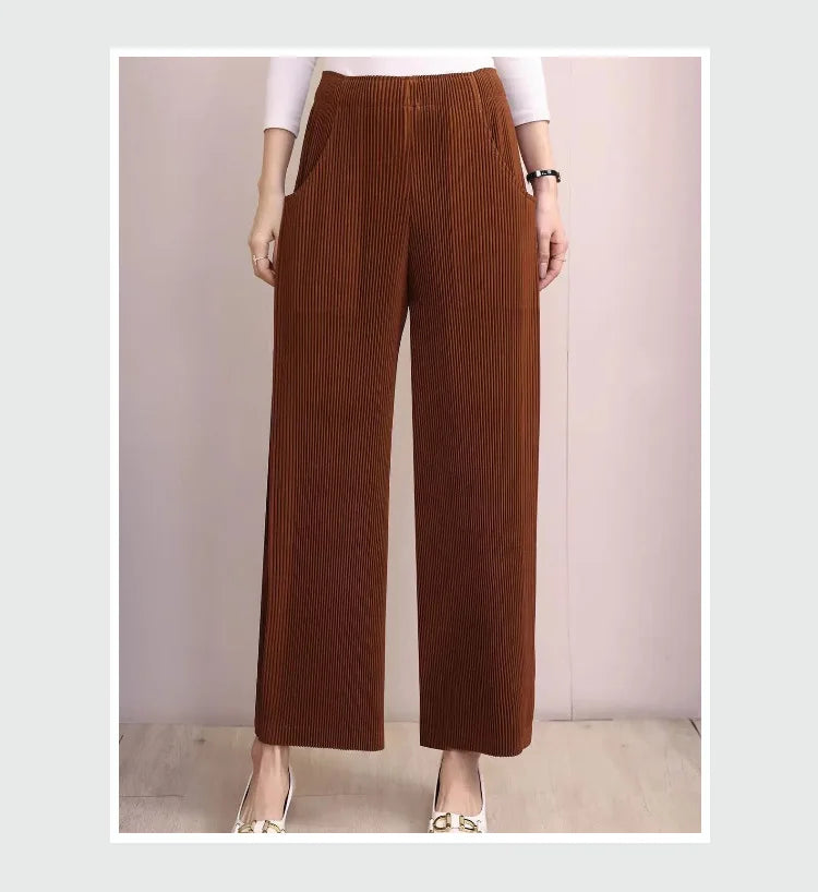 Miyake Pleated Fall Women Pants New High-waisted Thin Casual Pants Temperament Fashion Versatile Office Commuting Women's Pants
