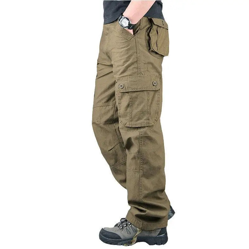 Hot Style, Fashionable, Multi-pocket Men's Work Trousers, Loose Pants, Plus Size Labor Insurance Casual Straight Pants