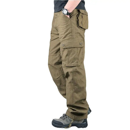 Hot Style, Fashionable, Multi-pocket Men's Work Trousers, Loose Pants, Plus Size Labor Insurance Casual Straight Pants