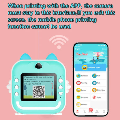 Children 1080P HD Digital Camera Toys Instant Print for Kids Thermal Print Camera Instant Print Photo Video With TF Memory Card