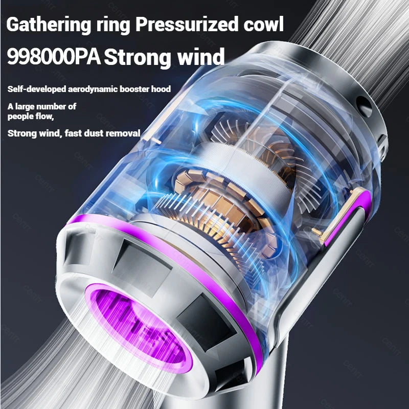 NEW Car Vacuum Cleaner 998000PA Mini Cordless Powerful Portable Car Vacuum Cleaner for Home Handheld Blower Car Cleaner
