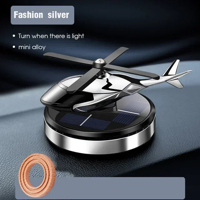 Car Air Solar Helicopter Decoration Alloy Propeller Rotating Auto Flavoring Perfume Diffuser Car Interior Accessories