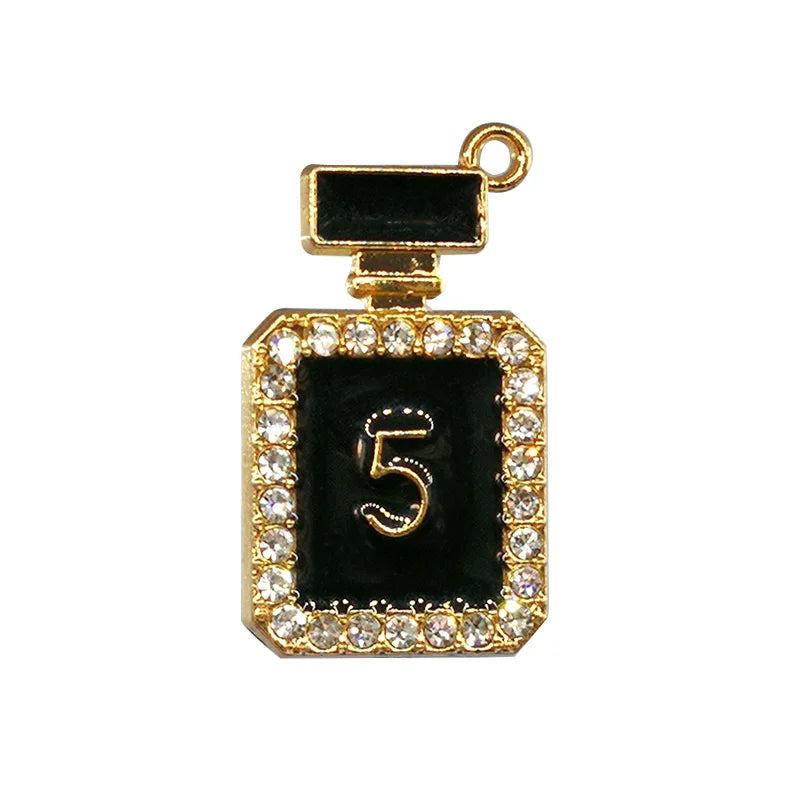 1/20pcs Black Metal Shoe Charms Bling Flower Luxury Bag Perfume Shoe Accessories Women Men Clog Buckle Sneaker Sandal Decoration
