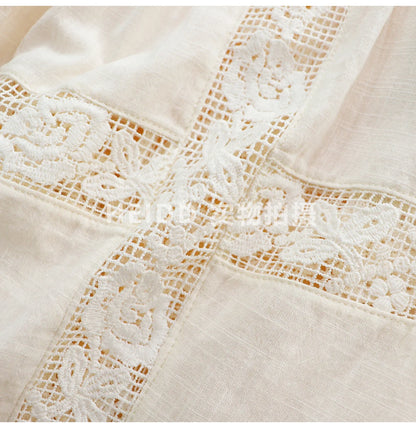 HEIDD Gentle Wave Collar Embroidered Heavy Work Loose Shirt Women's Spring 2026 Breathable Long Sleeve Cotton Gentle Style