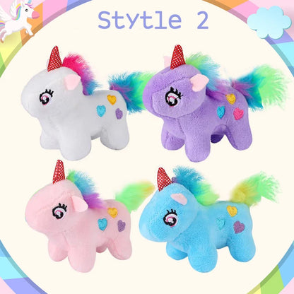 4-24pcs Mini Plush Unicorn Stuffed Animals Unicorn Party Favors Bulk Toys DIY Plush Keychain Stuffed Animal for Kids Party Favor