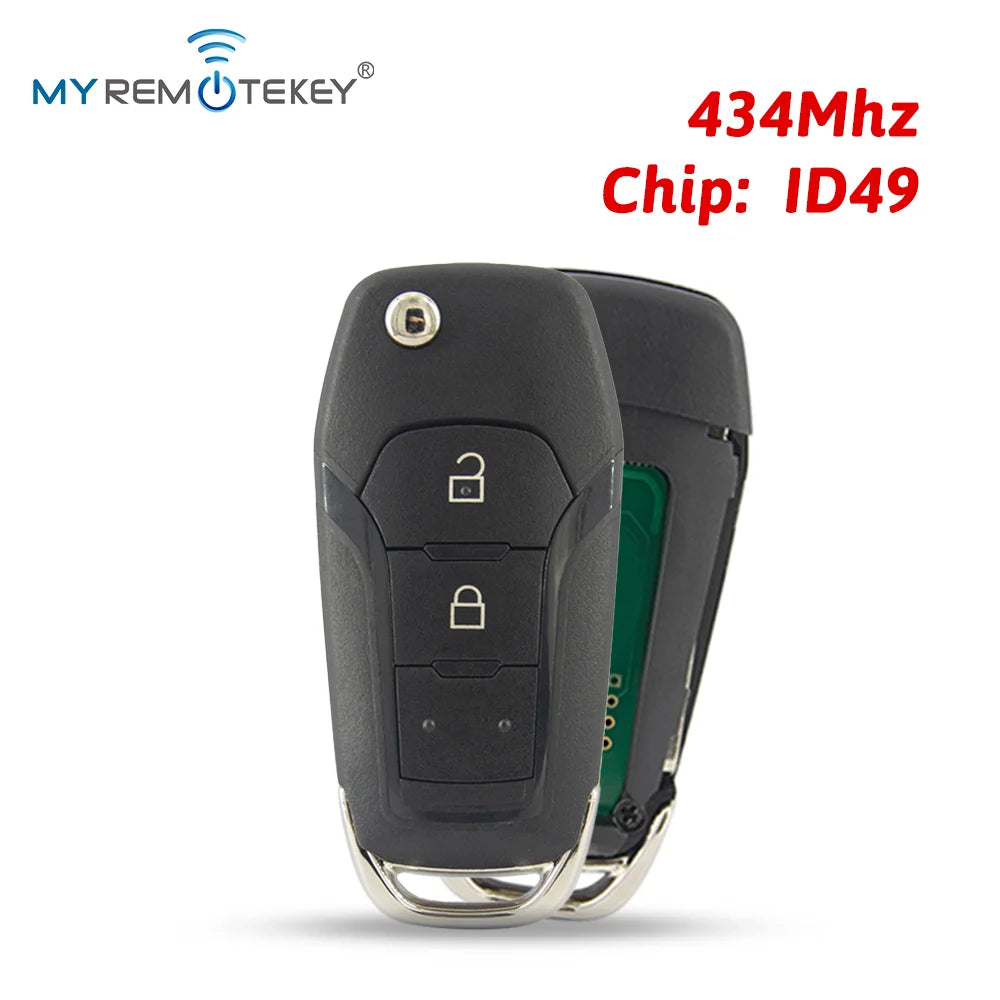 MYREMOTEKEY Flip Smart Key Fob Remote Control ID49 315/433/868/902MHz For Ford F150 Ranger 2015 - 2018 Escort Fusion 2013-2016