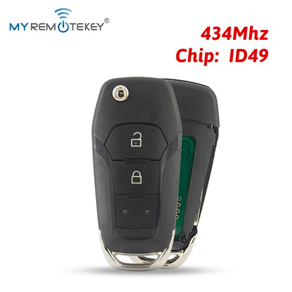 MYREMOTEKEY Flip Smart Key Fob Remote Control ID49 315/433/868/902MHz For Ford F150 Ranger 2015 - 2018 Escort Fusion 2013-2016