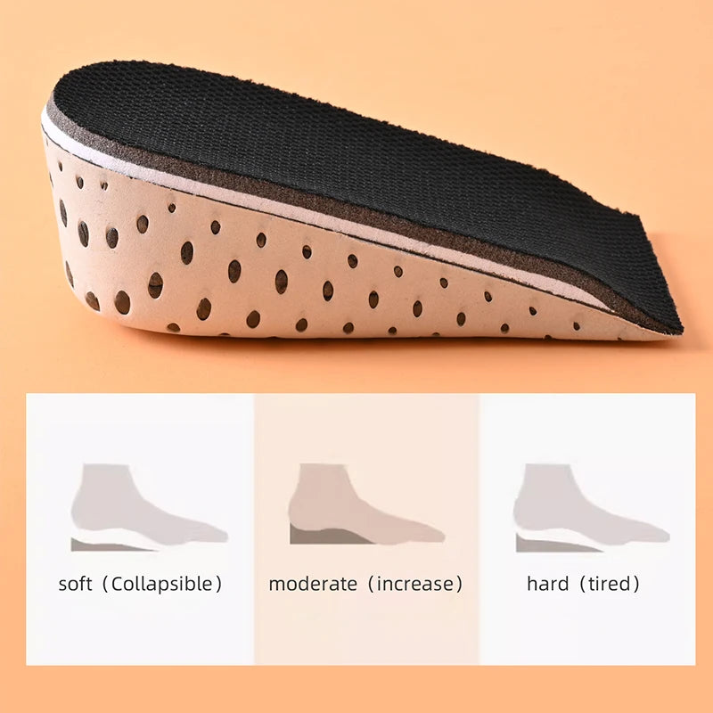 1/4/8Pairs Height Increase Insole Do Not Collapse Half Pad Breathable Memory Foam Heel Lifting Inserts Shoe Lifts Shoe Pads