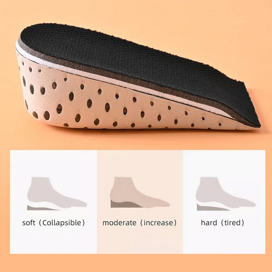 1/4/8Pairs Height Increase Insole Do Not Collapse Half Pad Breathable Memory Foam Heel Lifting Inserts Shoe Lifts Shoe Pads