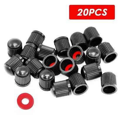 4-1000Pcs Car Tire Valve Plastic Black Bike Tyre Valve Caps with O Rubber Ring Covers Dome Shape Dust for Car Motorcycles