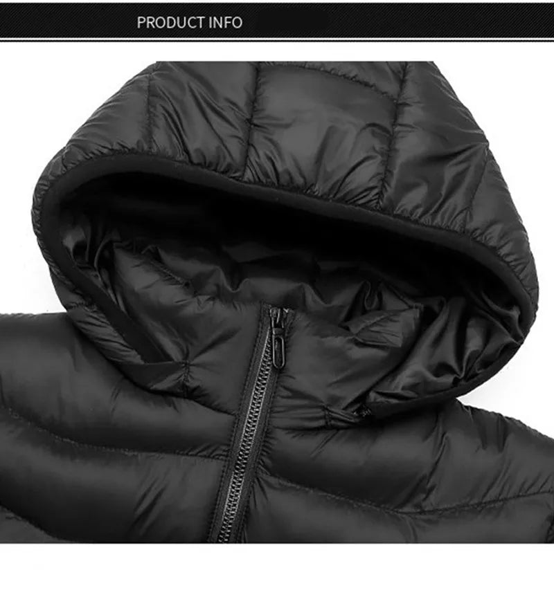 New Men'S Winter Four Control 21 Zone Intelligent Heating And Warming Fashionable And Casual Hooded Cotton Coat (No Power Bank)