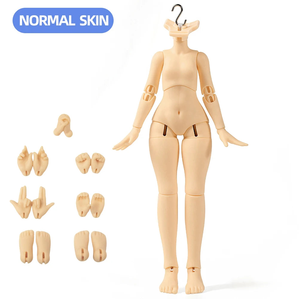 1/12 Scale BJD Doll Girl Body 14.5cm Kawaii Doll Model Anime Action Figure White Normal Skin Movable Joints for OB11 P10 GSC