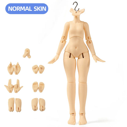 1/12 Scale BJD Doll Girl Body 14.5cm Kawaii Doll Model Anime Action Figure White Normal Skin Movable Joints for OB11 P10 GSC