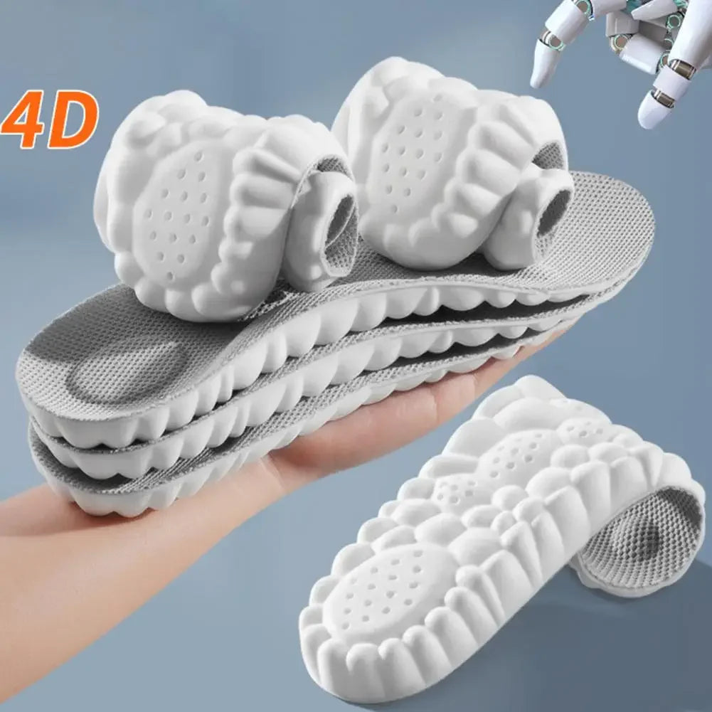 Memory Foam Insoles Cut to Fit Cloud Soles Breathable Inserts with Arch Support Shock-Absorbing Shoe Steppers for Sneakers