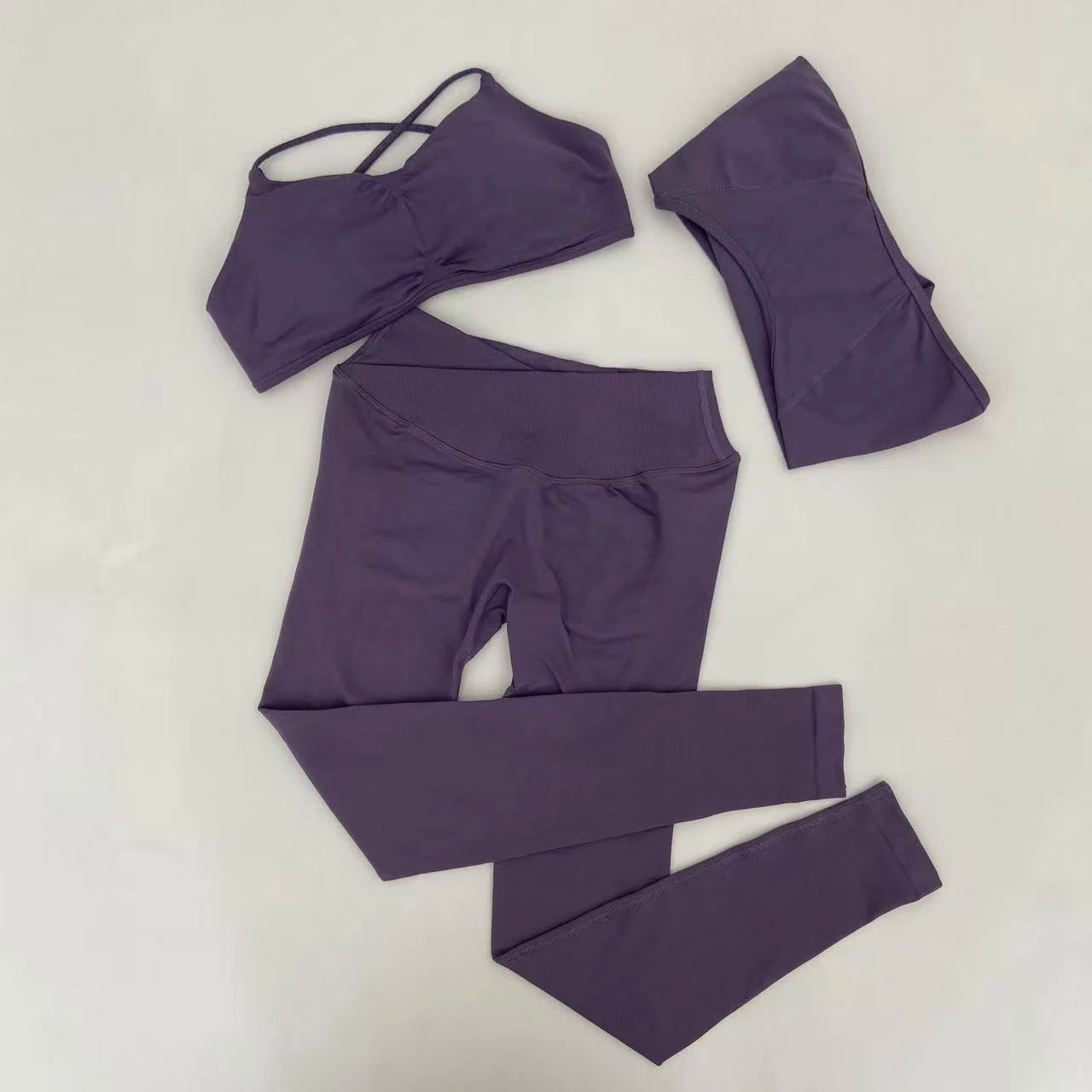 3 Pieces Women's High Stretch Gym Sportswear Shrug Sports Bra Shorts Set Comfortable Workout Yoga Active Wear Outfit