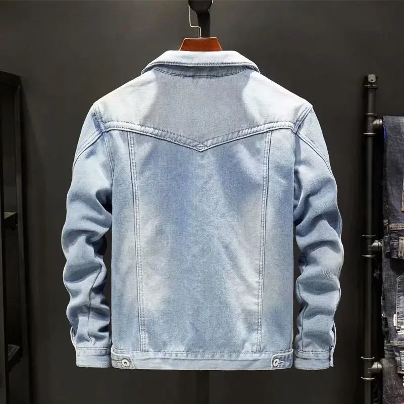 Korean Version Winter New Warm Men'S Denim Jacket With Plush Thick Coat Casual Jacket Men'S Loose Tops
